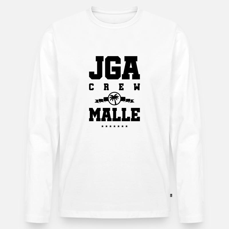 jga malle crew - Männer Premium Bio Langarmshirt - Weiß