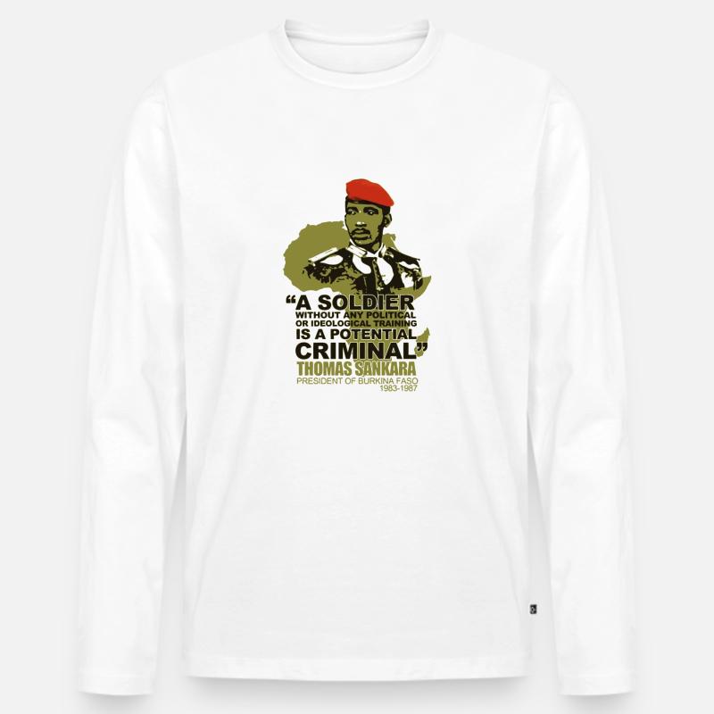 Sankara - Männer Premium Bio Langarmshirt - Weiß