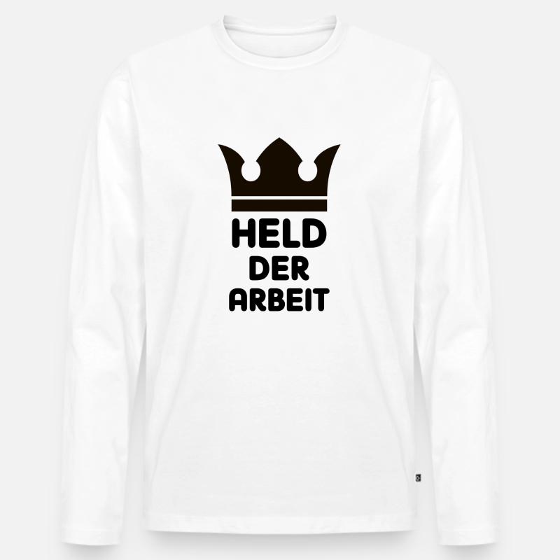 Held der Arbeit - Männer Premium Bio Langarmshirt - Weiß