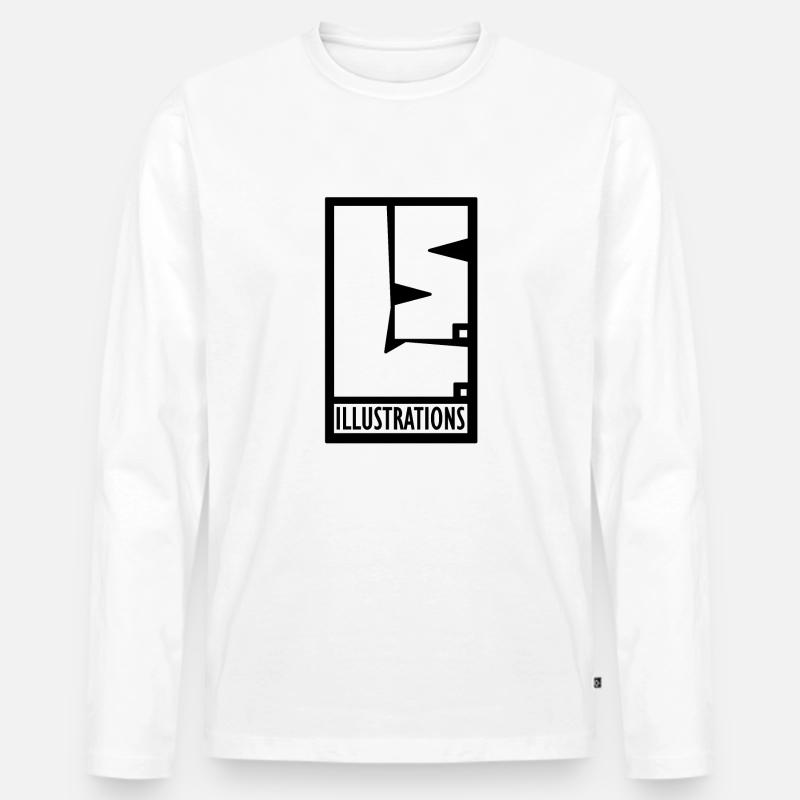 L.S.ILLUSTRATIONS LOGO - Männer Premium Bio Langarmshirt - Weiß