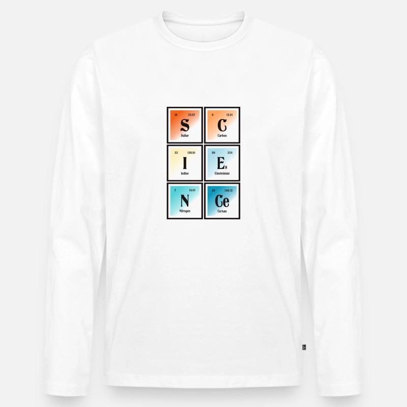 Wissenschaft | Periodensystem der Elemente - Männer Premium Bio Langarmshirt - Weiß