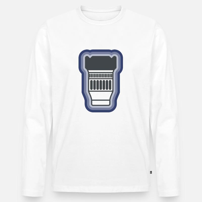 Kameraobjektiv - Männer Premium Bio Langarmshirt - Weiß