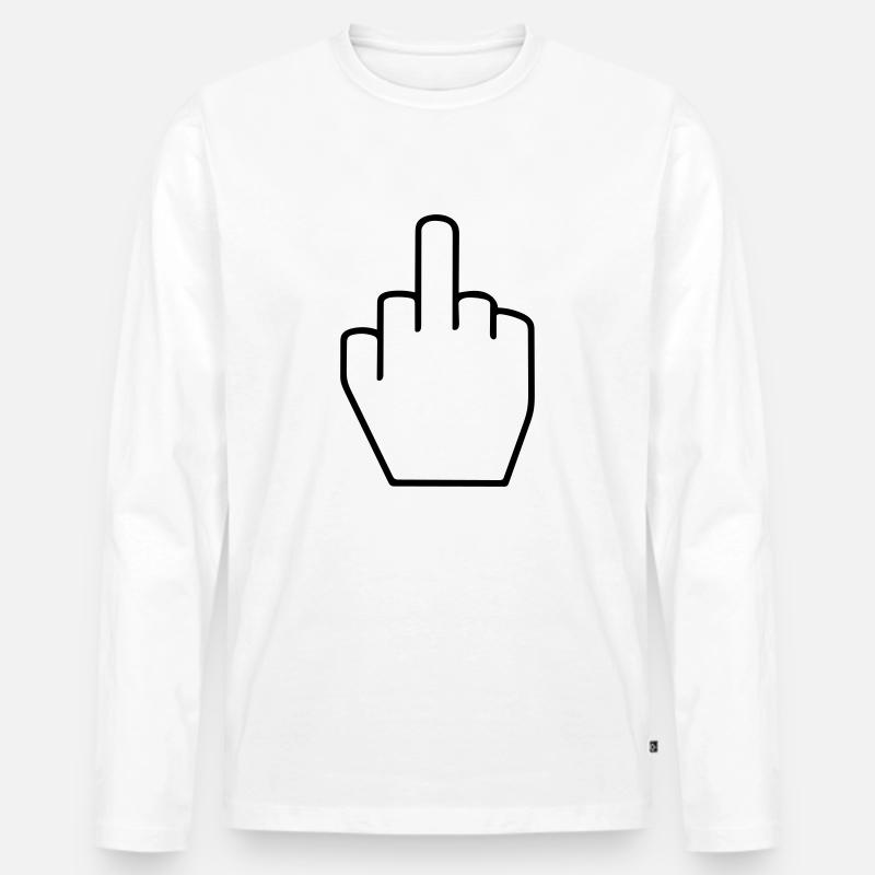 Finger, fick dich - Männer Premium Bio Langarmshirt - Weiß