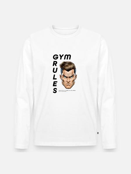 GYM Rules DE - Männer Premium Bio Langarmshirt - Weiß