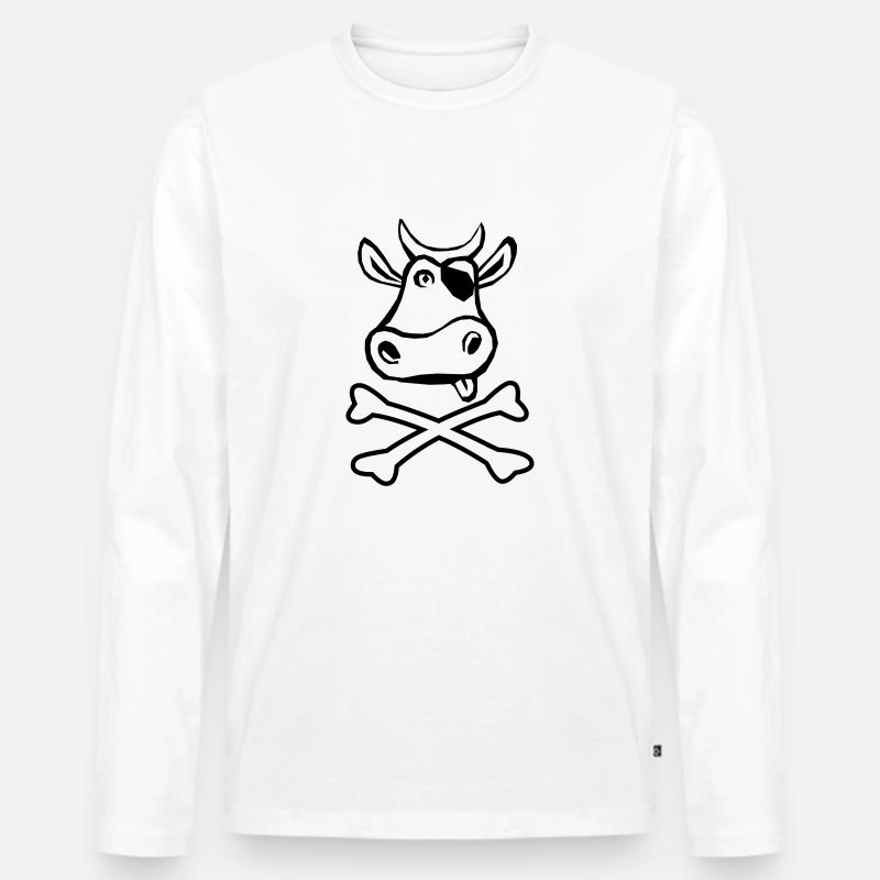 kuhpirat - Männer Premium Bio Langarmshirt - Weiß
