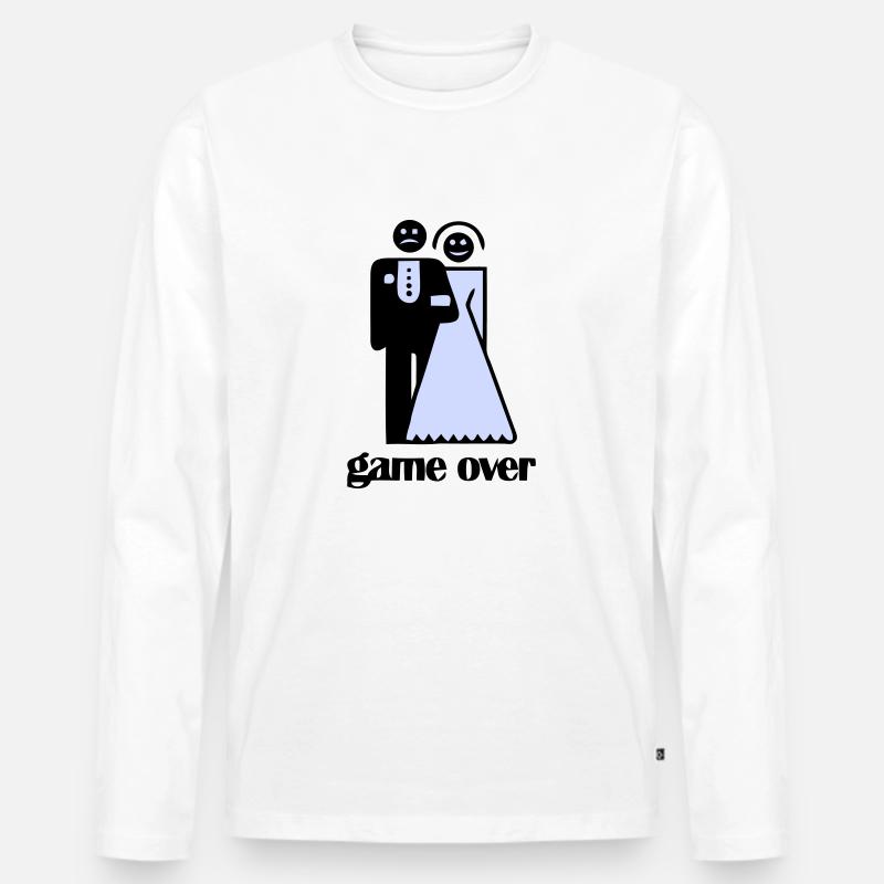 Hochzeits-Spiel über - Männer Premium Bio Langarmshirt - Weiß