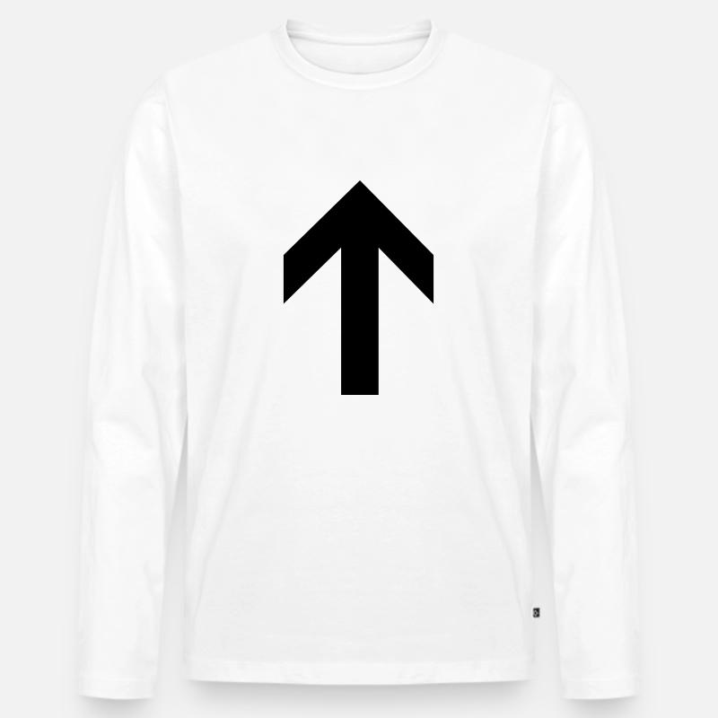 Pfeil nach oben - Männer Premium Bio Langarmshirt - Weiß