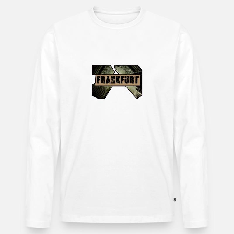 frankfurt,skyline,häuser,hochhäuser,ffm - Männer Premium Bio Langarmshirt - Weiß