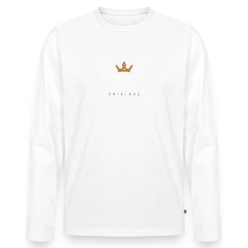 Mack Original Familienlogo - Männer Premium Bio Langarmshirt - Weiß - Vorne - Nico (187cm)