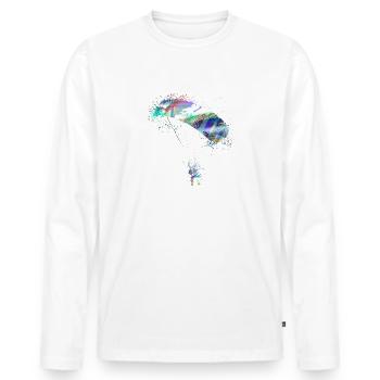 Parachute,Parachuting,Graffiti,Paragliding - Men's Premium Organic Long Sleeve Shirt - white - Front - Nico (187cm)