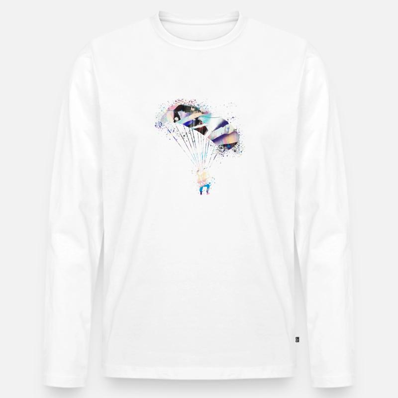 fallschirm,fallschirmfliegen,graffiti,gleitschirm - Männer Premium Bio Langarmshirt - Weiß