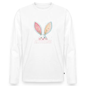 Nom Amy Lapin Amyhase Nom de l’animal - T-shirt manches longues Premium bio Homme - blanc - Devant - Nico (187cm)