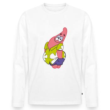 The Patrick Star Show Patrick Character Design - Men's Premium Organic Long Sleeve Shirt - white - Front - Nico (187cm)