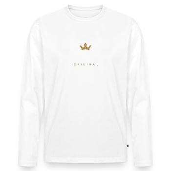 Franz Original Family Logo - Men's Premium Organic Long Sleeve Shirt - white - Front - Nico (187cm)