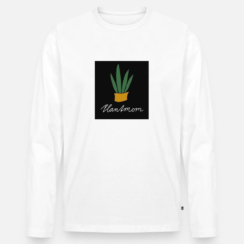 Pflanzendesign - Männer Premium Bio Langarmshirt - Weiß