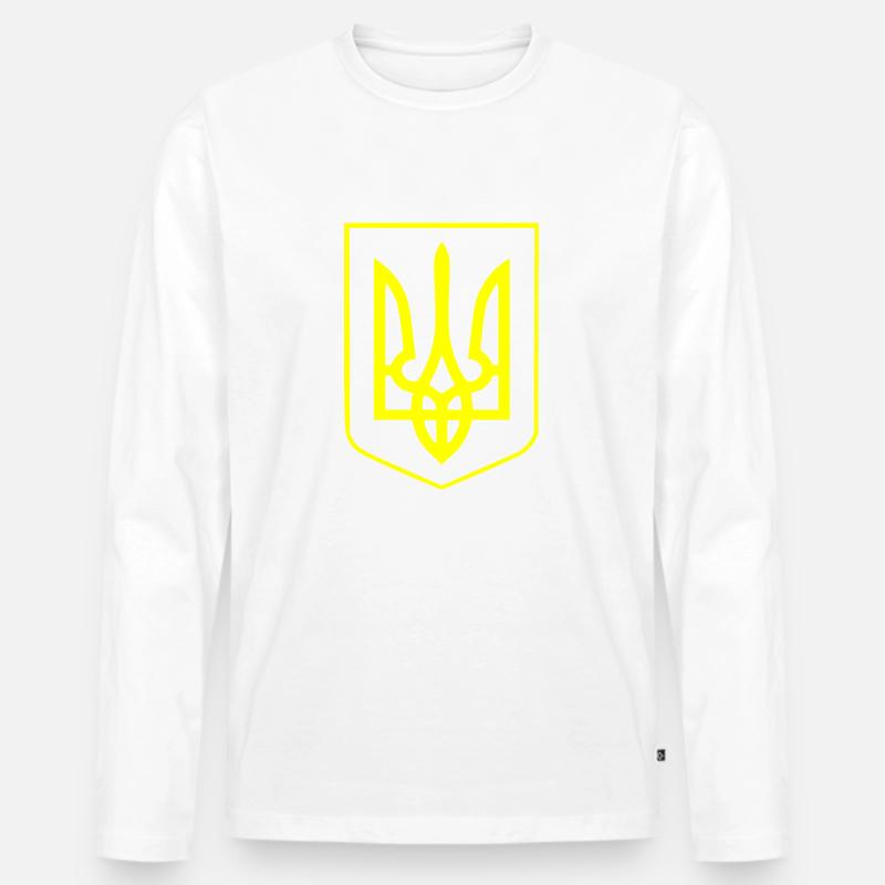 Ukraine - Männer Premium Bio Langarmshirt - Weiß
