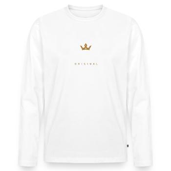 Brand Original Family Logo - Men's Premium Organic Long Sleeve Shirt - white - Front - Nico (187cm)