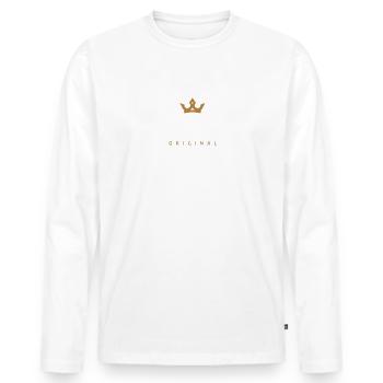 Höfer Original Familienlogo - Männer Premium Bio Langarmshirt - Weiß - Vorne - Nico (187cm)