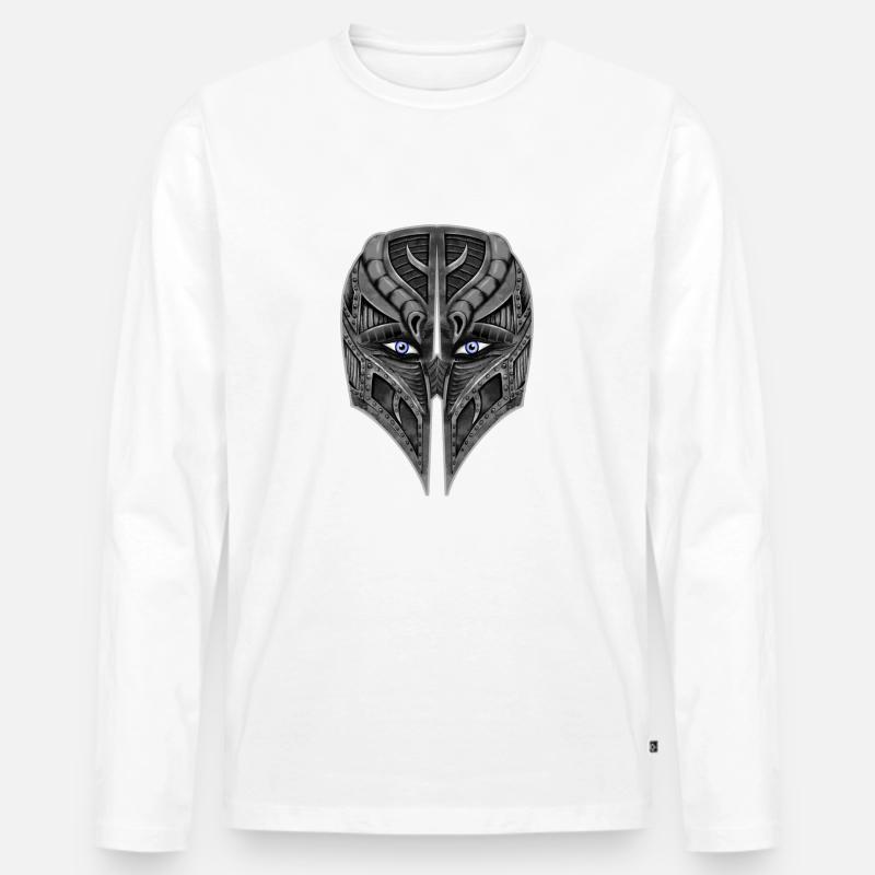 Roboter Krieger - Männer Premium Bio Langarmshirt - Weiß