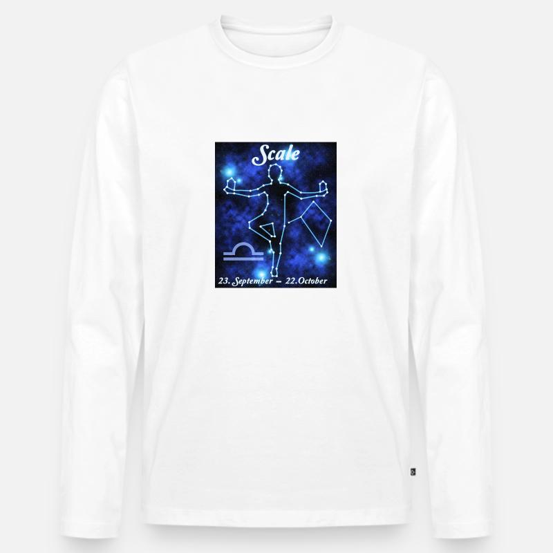 Sternzeichen Waage, Sternenbild, Astrologie - Männer Premium Bio Langarmshirt - Weiß