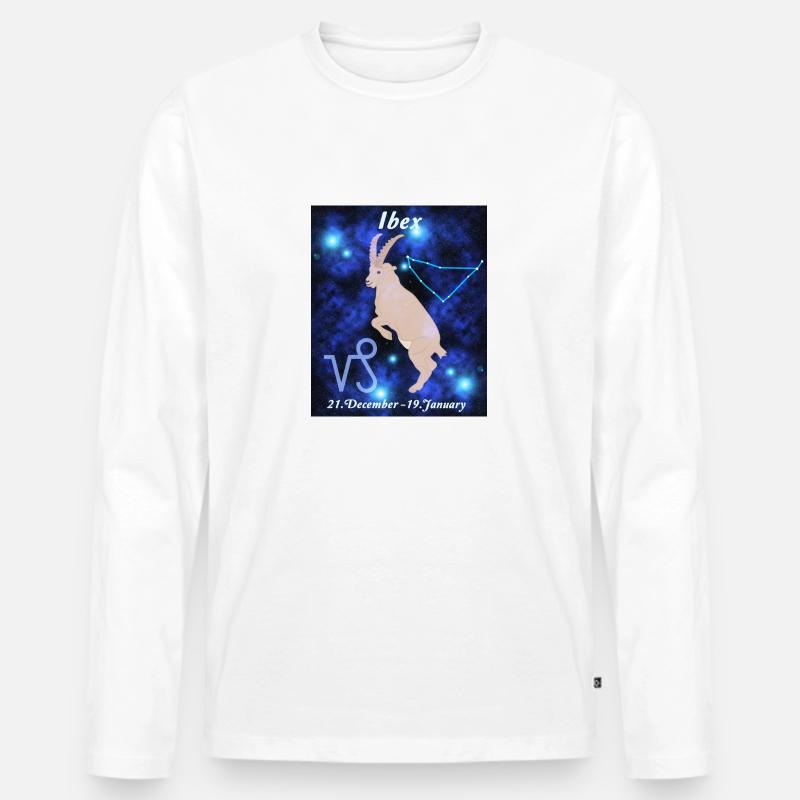 Sternzeichen Steinbock, Sternenbild, Astrologie - Männer Premium Bio Langarmshirt - Weiß
