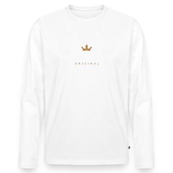 Stumpf Original Familienlogo - Männer Premium Bio Langarmshirt - Weiß - Vorne - Nico (187cm)