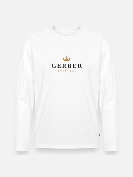 Gerber Original Familienlogo - Männer Premium Bio Langarmshirt - Weiß