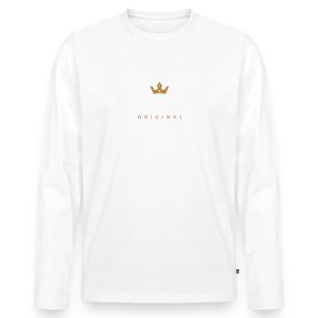 Brauer Original Family Logo - Men's Premium Organic Long Sleeve Shirt - white - Front - Nico (187cm)