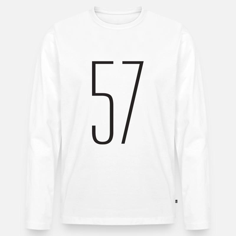 57 - Männer Premium Bio Langarmshirt - Weiß