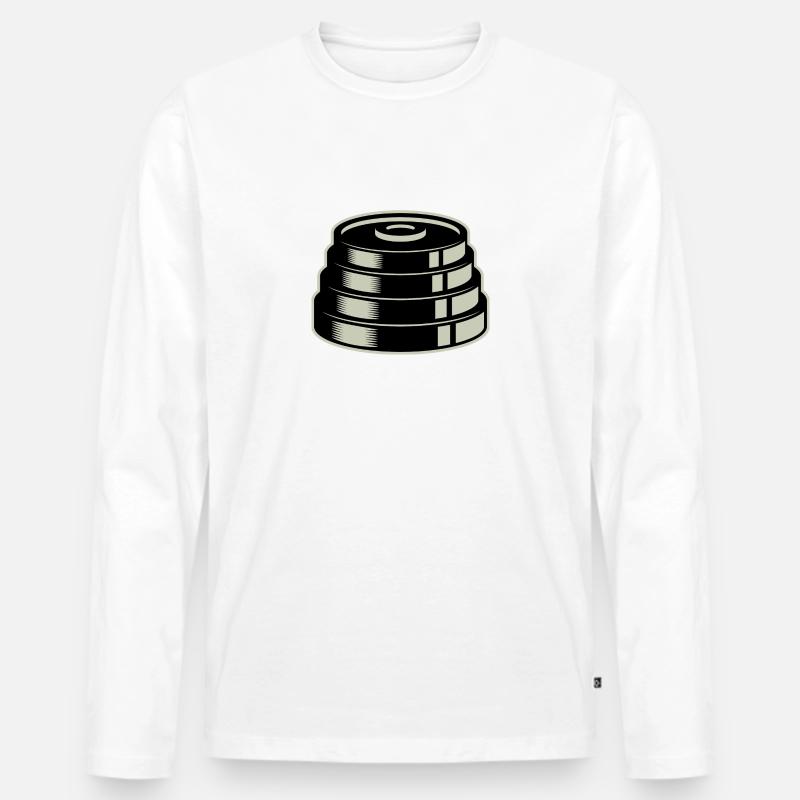 Gewicht Hantel - Männer Premium Bio Langarmshirt - Weiß