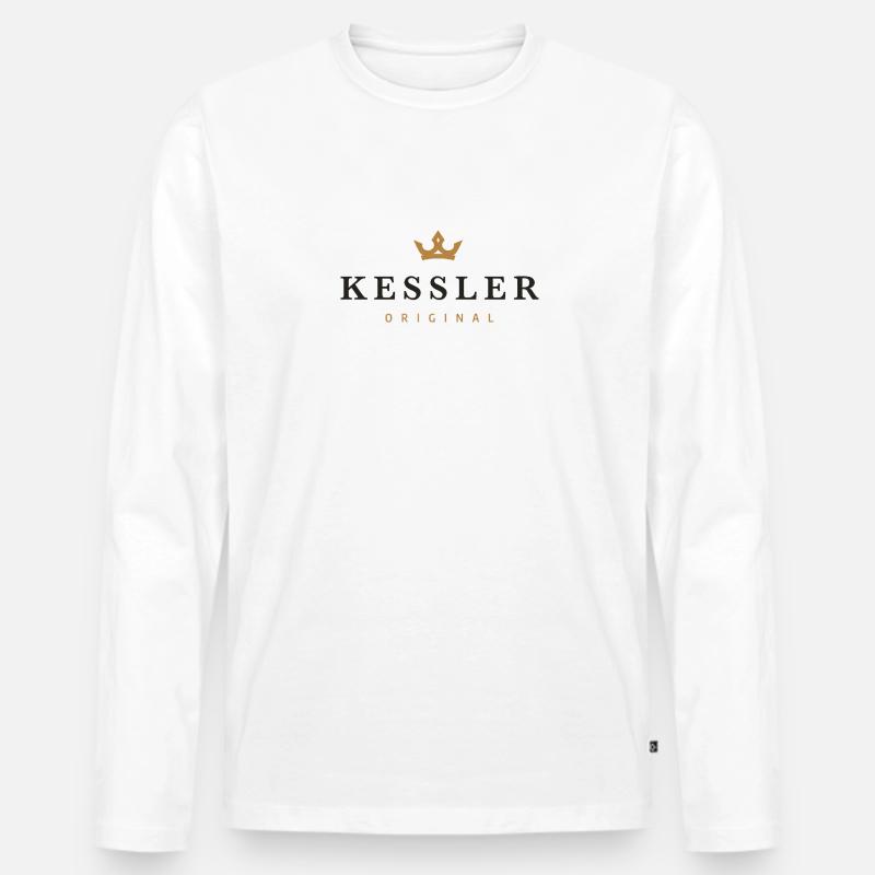 Kessler Original Familienlogo - Männer Premium Bio Langarmshirt - Weiß