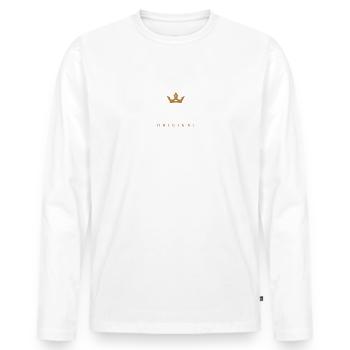 Brandes Original Family Logo - Men's Premium Organic Long Sleeve Shirt - white - Front - Nico (187cm)