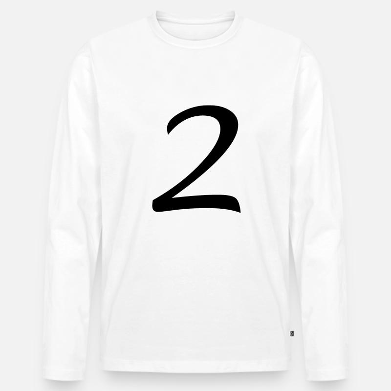 2 - Männer Premium Bio Langarmshirt - Weiß