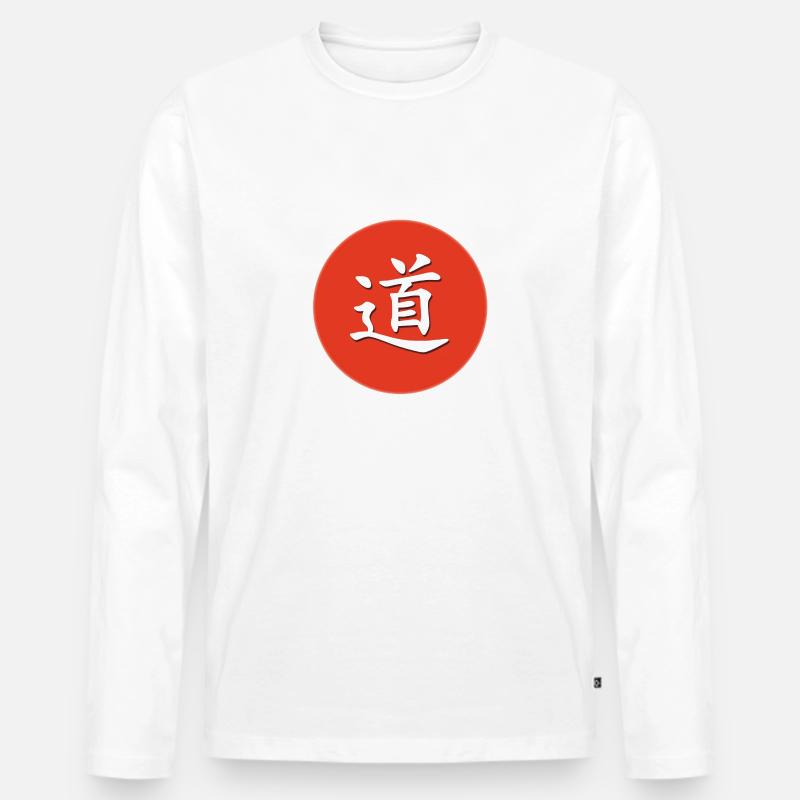 red dao - Männer Premium Bio Langarmshirt - Weiß