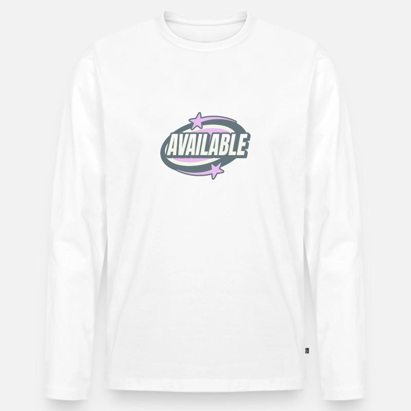 Available - Männer Premium Bio Langarmshirt - Weiß