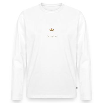 Hausmann Original Familienlogo - Männer Premium Bio Langarmshirt - Weiß - Vorne - Nico (187cm)