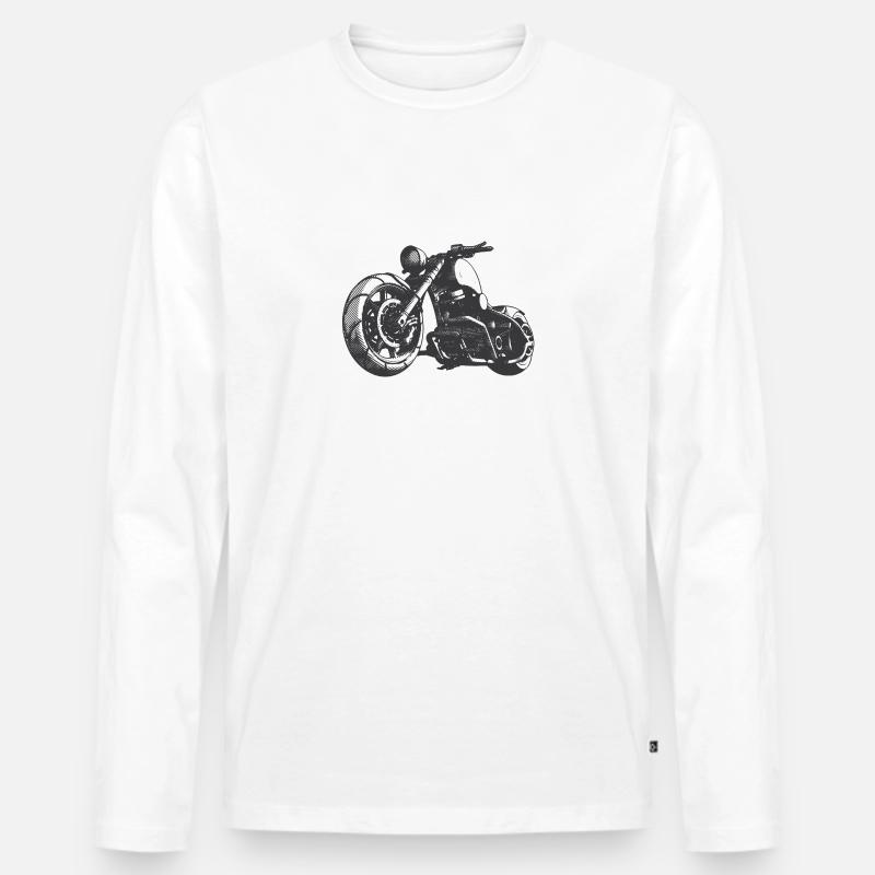 Motorrad - Männer Premium Bio Langarmshirt - Weiß