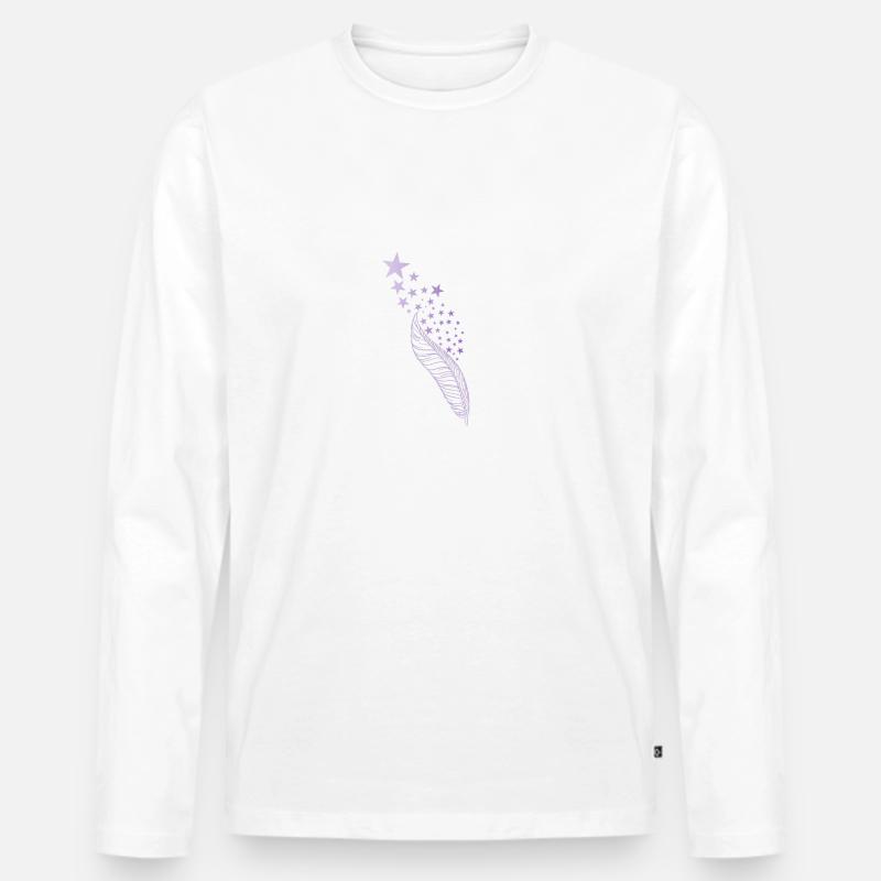 Feder und Sterne - Männer Premium Bio Langarmshirt - undefined