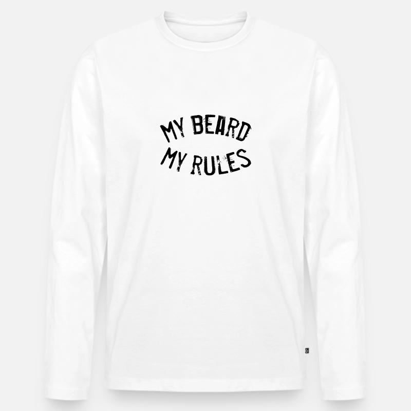 My Beard my Rules - Männer Premium Bio Langarmshirt - Weiß