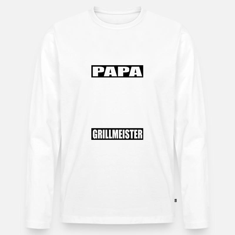 BBQ - Männer Premium Bio Langarmshirt - Weiß