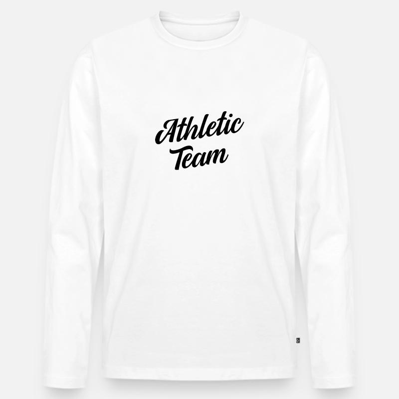 Athletic Team - Männer Premium Bio Langarmshirt - Weiß