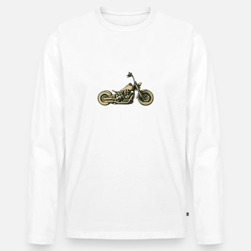 Motorrad - Männer Premium Bio Langarmshirt - Weiß