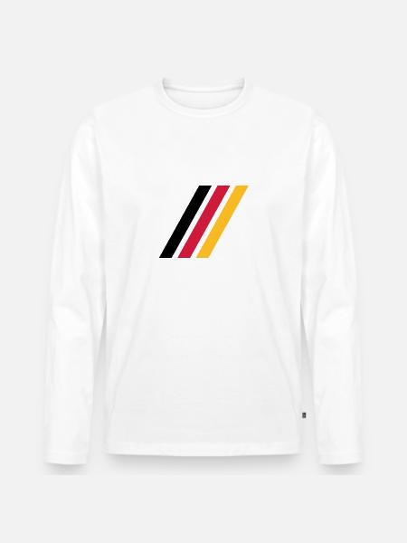 german stripe flag - Men's Premium Organic Long Sleeve Shirt - white