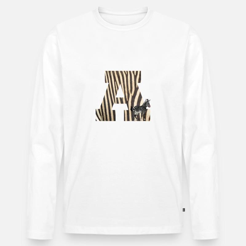 zebra a - Männer Premium Bio Langarmshirt - Weiß