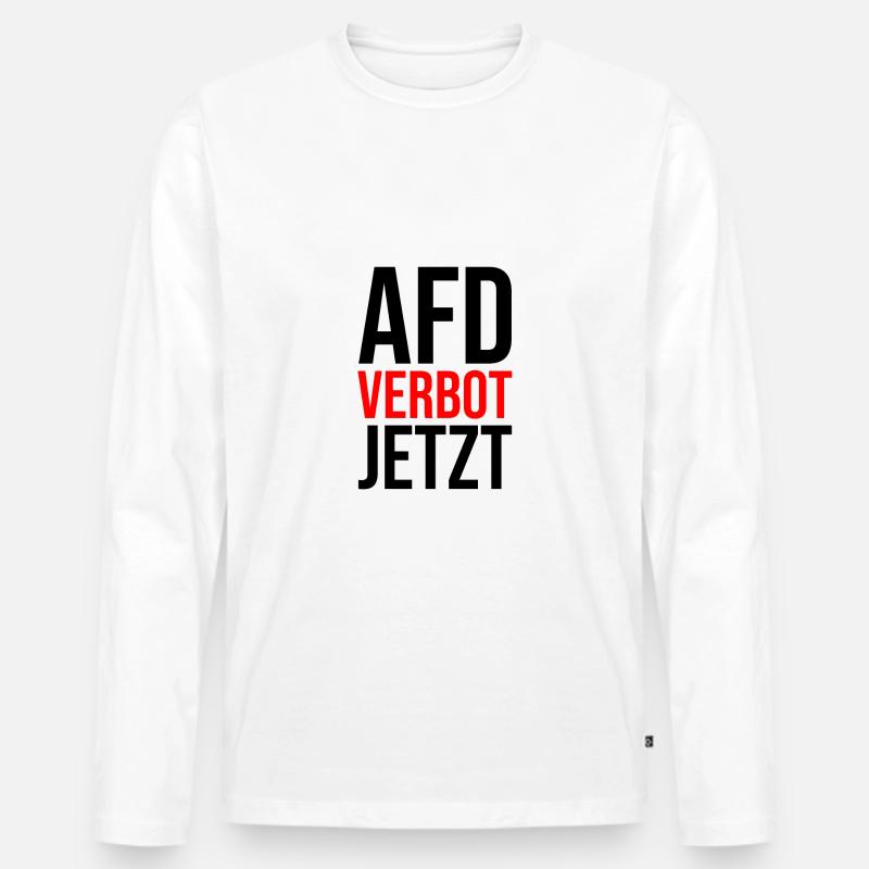 AFD VERBOT JETZT - Männer Premium Bio Langarmshirt - Weiß