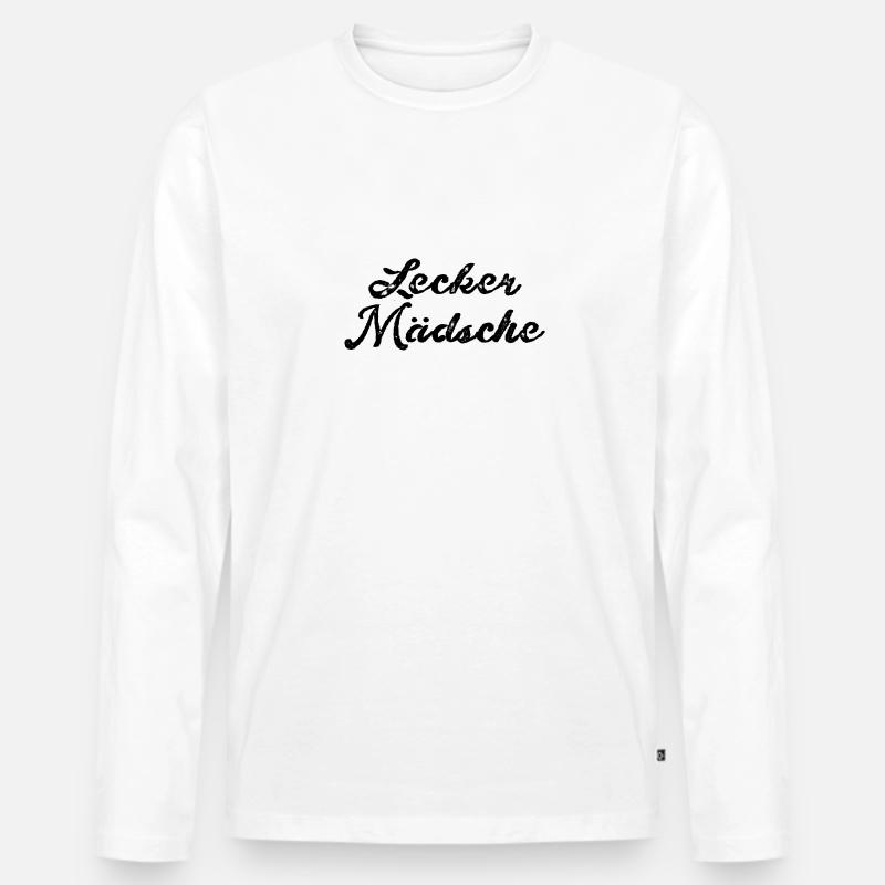 lecker mädsche,mädchen,köln,typo,schrift - Männer Premium Bio Langarmshirt - Weiß