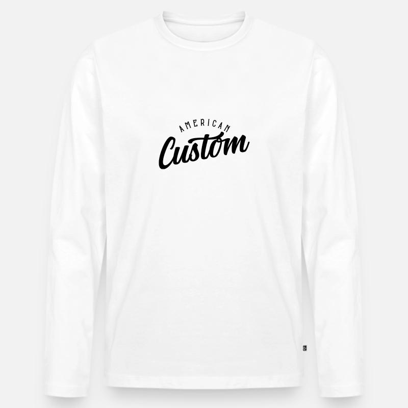 American Custom - Männer Premium Bio Langarmshirt - Weiß