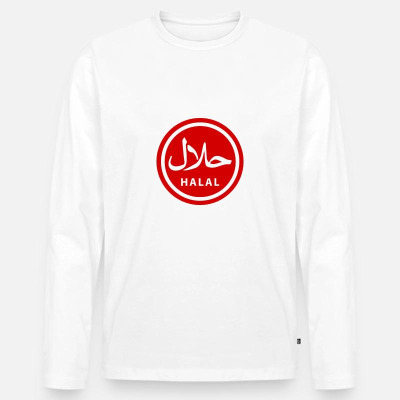 Halal - Männer Premium Bio Langarmshirt - Weiß