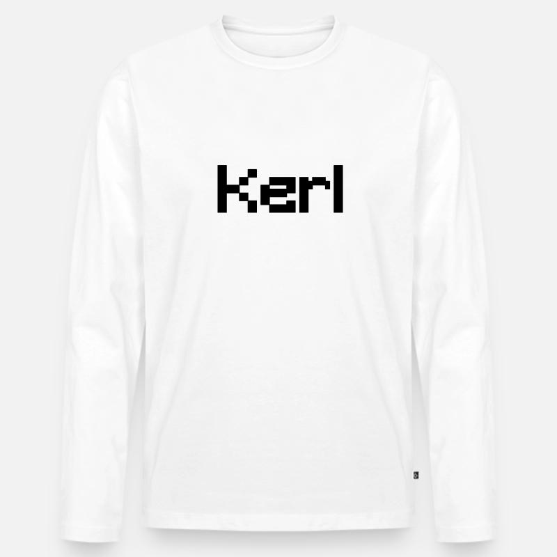 Kerl - Jugendwort - Männer Premium Bio Langarmshirt - Weiß
