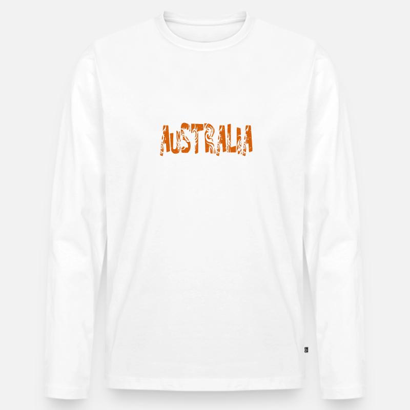 AUSTRALIA - Männer Premium Bio Langarmshirt - Weiß